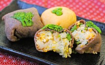 お花見に最適！牛肉と卵の手まり寿司